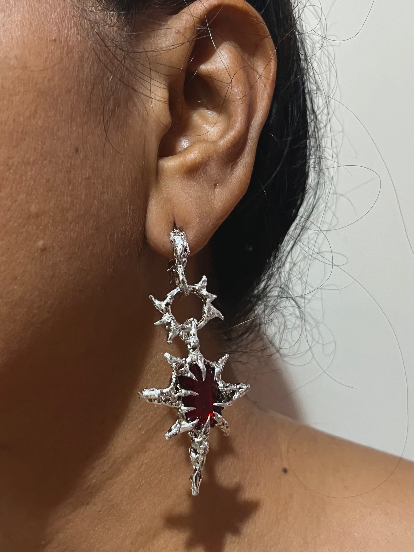 Spiky Cross Earrings