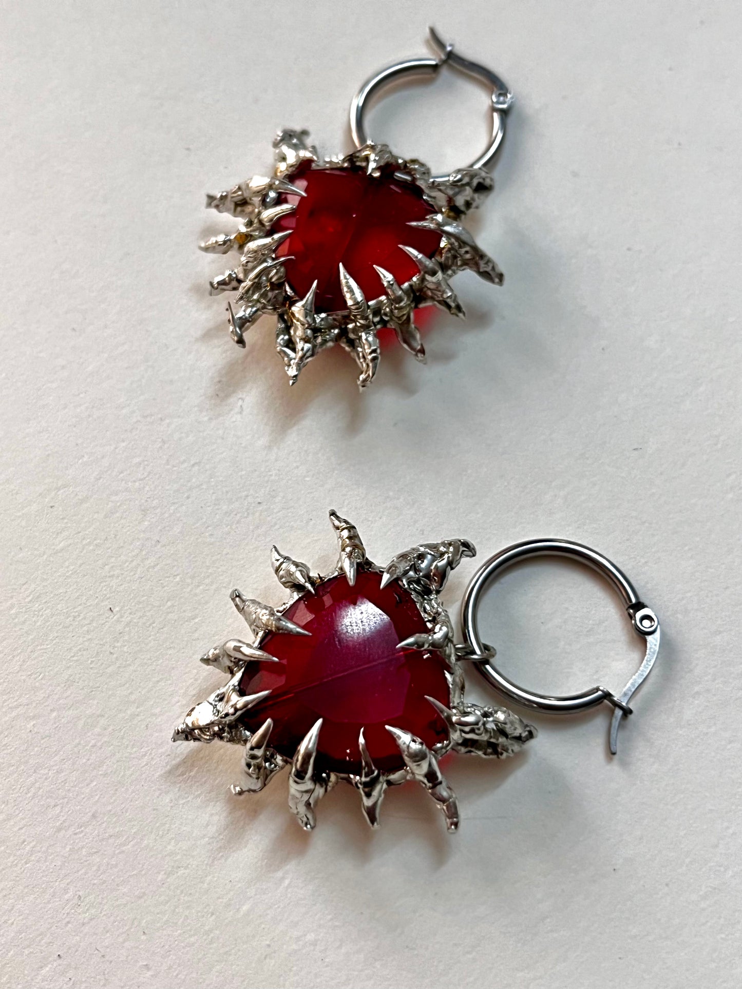 Devil Heart Spiky Solder Hoops