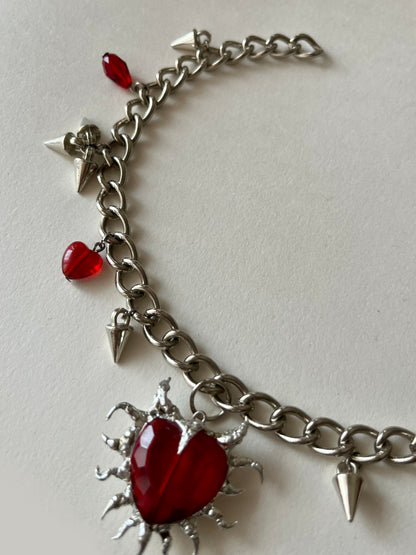 Devil Heart Charm Necklace