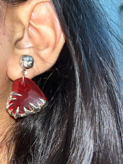 Half-Spike Heart Earrings