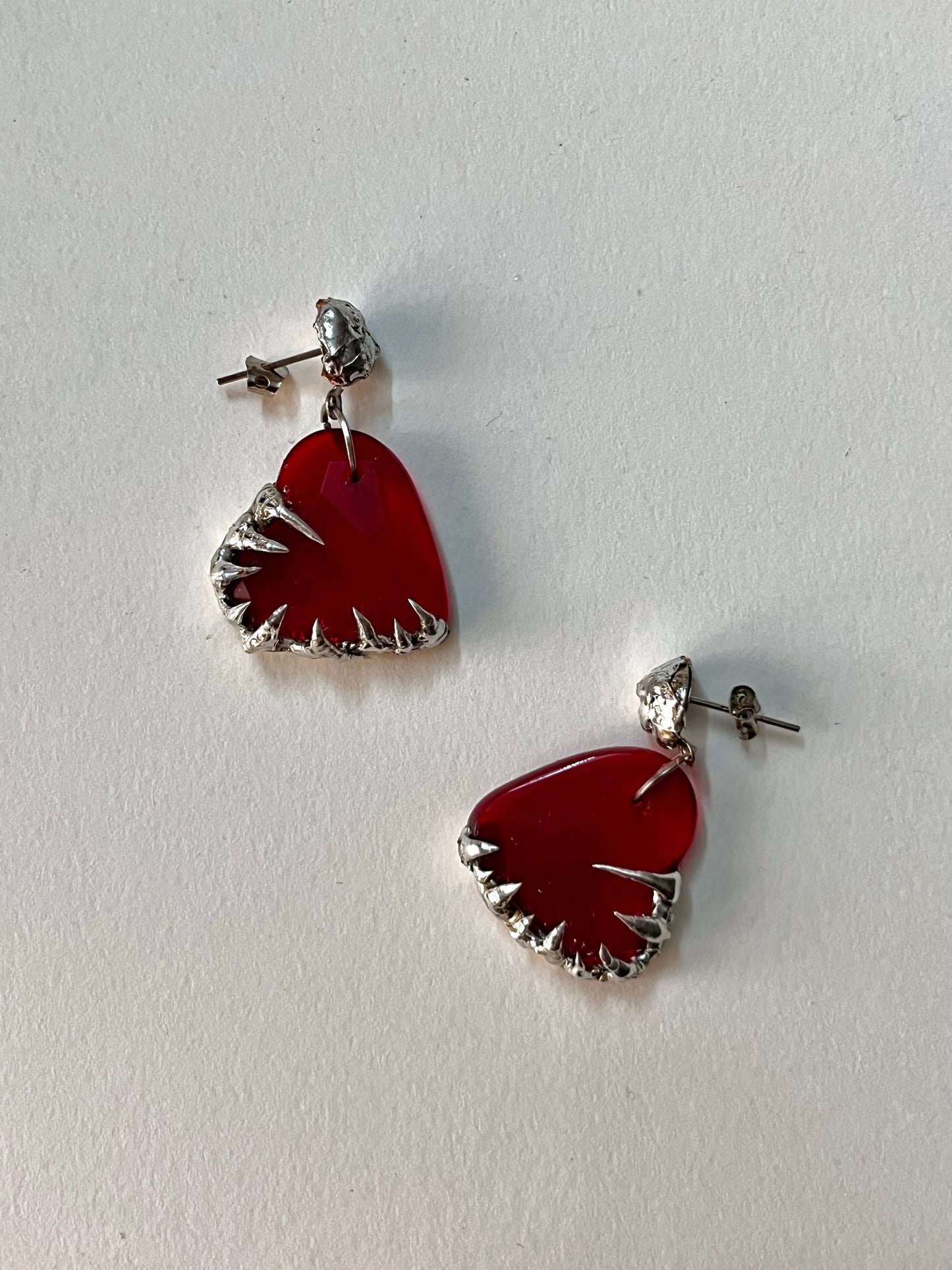 Half-Spike Heart Earrings