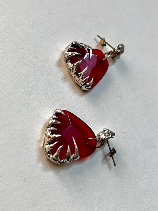 Half-Spike Heart Earrings